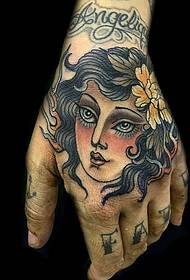 ruku natrag Djevojka tetovaža uzorak