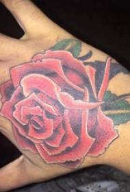 tattoo rose girl on the back of the hand painted rose tattoo picture