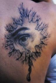 esquena realista de patró de tatuatge d'ulls plorant