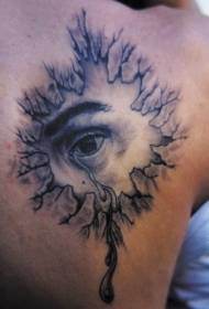 modello realistico tatuaggio occhio pianto posteriore