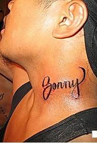 personalità del collo sportivo stella modello tatuaggio inglese firma immagine