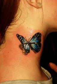 Güzellik boyun en güzel ve güzel 3D kelebek dövme deseni Xin resim