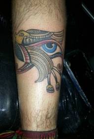 calf color eagle and Horus eye tattoo pattern