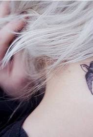 Girls Neck Simple Little Swallow Tattoo Picture picture