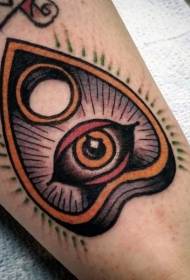 old school color mystery symbol with eye tattoo pattern