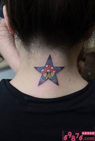 Djondjon kreyatif senk-pwenti zetwal tounen tatoo tat