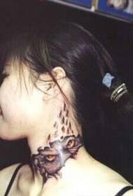 Nuostabus siaubo grimasos tatuiruotės modelio paveikslėlis