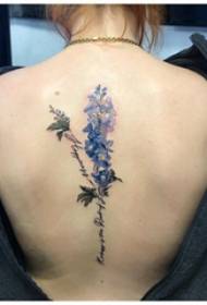 plante tatoveringspige på bagsiden af de engelske og blomster tatoveringsbilleder