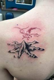 hill peak tattoo girl on the back of the dragon and mountain tattoo pictures