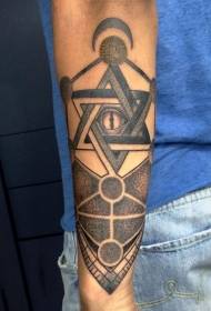 espinas de punta de brazo con patrón de tatuaje de estrella de seis puntas