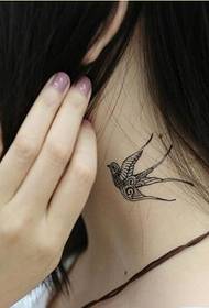 imagen de patrón de tatuaje de golondrina de aspecto hermoso para mujer de moda