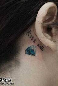 øre diamant tatoveringsmønster