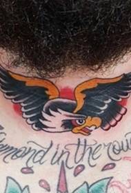 Colore Tradizionale Tattoo Neck Eagle Tattoo Animale Stampa