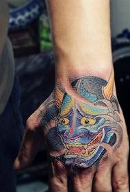 hand back classic color small prajna tattoo pattern