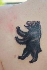 tytöt takana mustan pisteen yksinkertainen rivi pienten eläinten karhu tatuointi kuvia