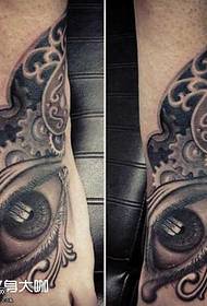 voet realistische oog tattoo patroon