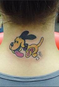 Oosterse schoonheid nek cartoon kleur puppy tattoo patroon foto