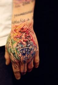 hand back dazzling splash tattoo pattern