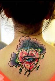 краса на шиї, різні техніки татуювання, малюнки татуювання очей