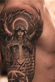 black and white realistic tattoo