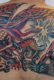 хлопці татуювання дракона назад летять малюнки татуювання дракона на спині