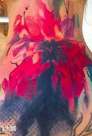 Nek kleur bloem tattoo patroon