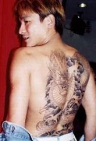 Inkanyezi ye-Andy Lau tattoo emuva kwe-brown grey tattoo tattoo