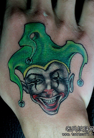a hand-back color clown tattoo pattern