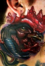 ein realistisches schwanz tattoo am hals