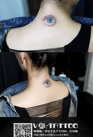 cor de nenas moda fresco tatuaxe de ollos