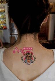 personality crown teeth neck tattoo picture