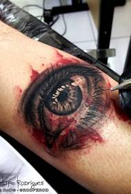 Modello di tatuaggio con occhio sanguinante realistico molto delicato