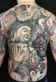 Tatuaggio Buddha a tre facce dopo i ragazzi Indietro immagini di fiori e tatuaggi di Buddha