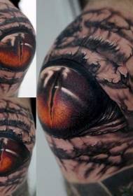 Коленски узорак за тетоважу очију крокодила у стилу реализма
