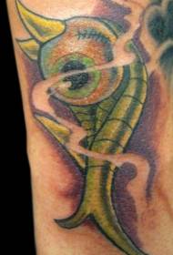 eyeball იზრდება მწვანე სხეულის tattoo ნიმუში