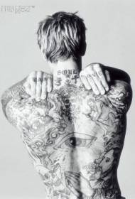 чоловічий повний задній погляд тематичні візерунок татуювання