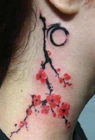 Girls neck only beautiful plum tattoo picture picture