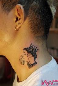 obraz tatuaż króla z zamkniętą szyją chłopców