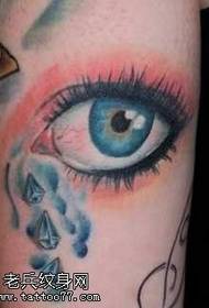 farve realistiske 3d store øje tatovering mønster