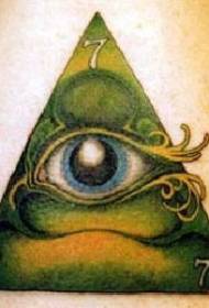 padrão de tatuagem de olho geométrico verde