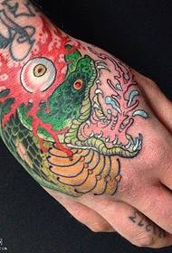 hand tillbaka orm tatuering mönster