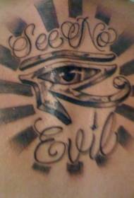 Patró de tatuatge de lletres angleses Horus Eyes