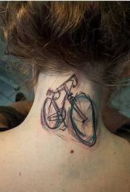 weibliche Hals klassische Mode Fahrrad Tattoo Muster Bild