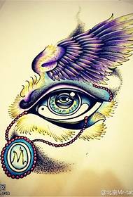 color personality eye wings tattoo manuscript picture