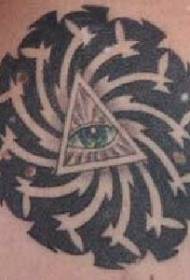 geometrinen silmä outo totem tatuointi malli