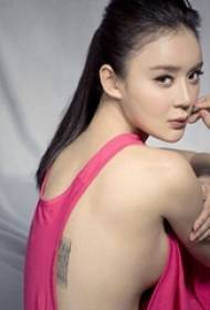 Thai zvezda tatoo mane na hrbtni strani črne slike tajske mata tattoo