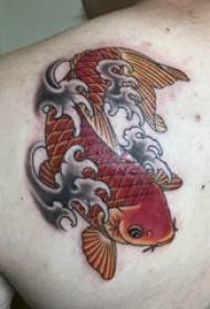 Tattoo Red Herring Boys on Back Colors Foto di tatuaggi di calamari