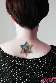 Creative Starry Star Réck Hals Tattoo Bild