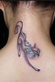 flicka hals mode trend vacker kattunge tatuering bild