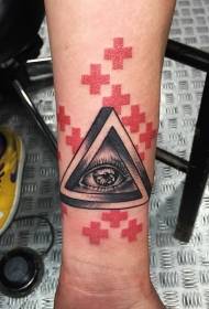 simbol prekrasnog trokuta u boji s uzorkom tetovaže ljudskog oka